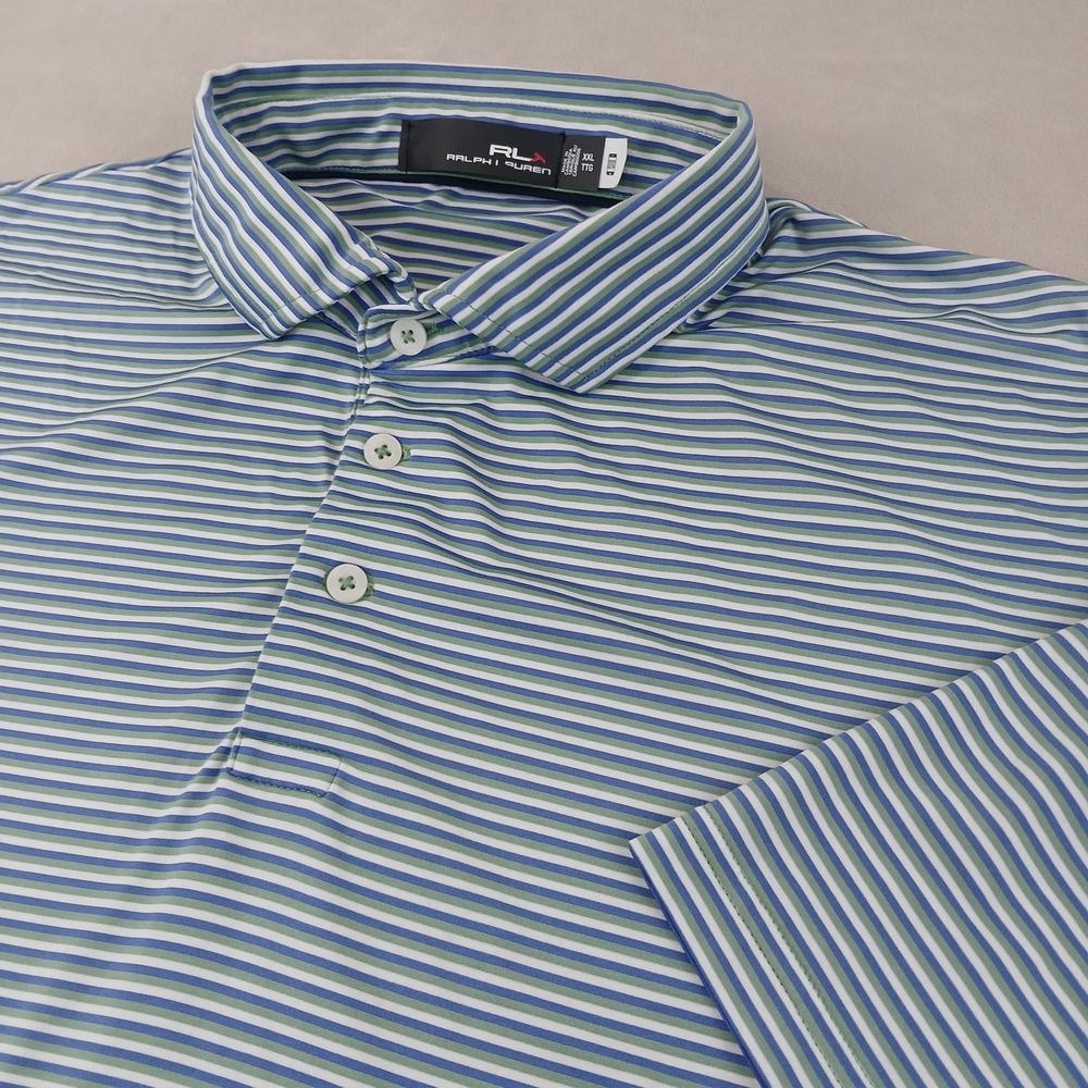 RLX Ralph Lauren XXL Mens Polo Shirt Golf Stretch Performance 27x30 FLAWS